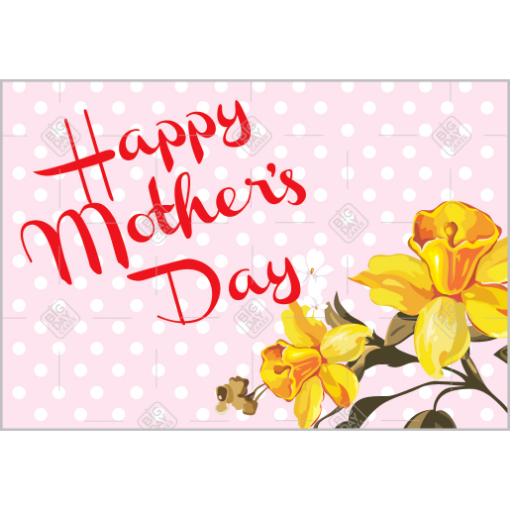 Mothers Day pink polka dots topper - landscape