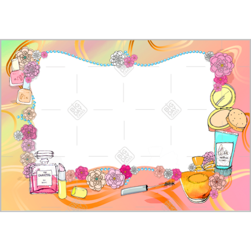 Perfume and makeup frame - landscape