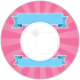Pink rays frame - round