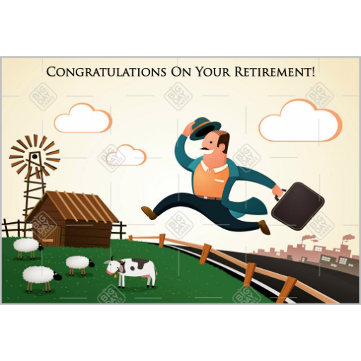 Retirement man topper - landscape