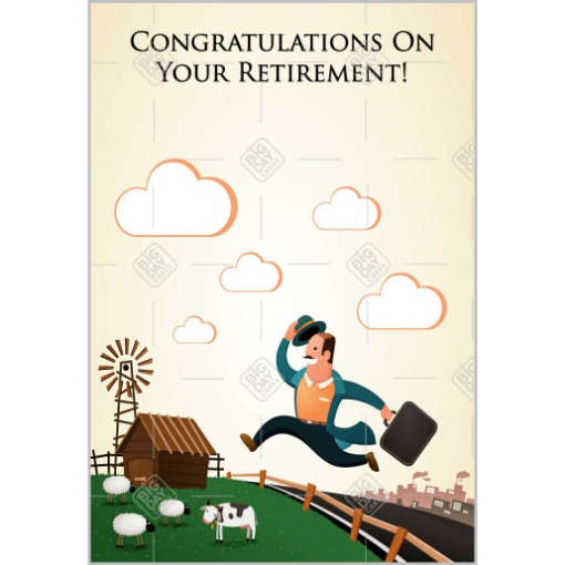 Retirement man topper - portrait