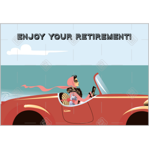 Retirement woman topper - landscape