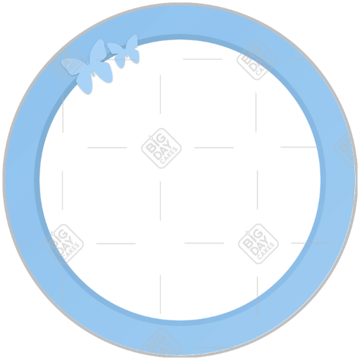 Simple blue frame with butterflies frame - round