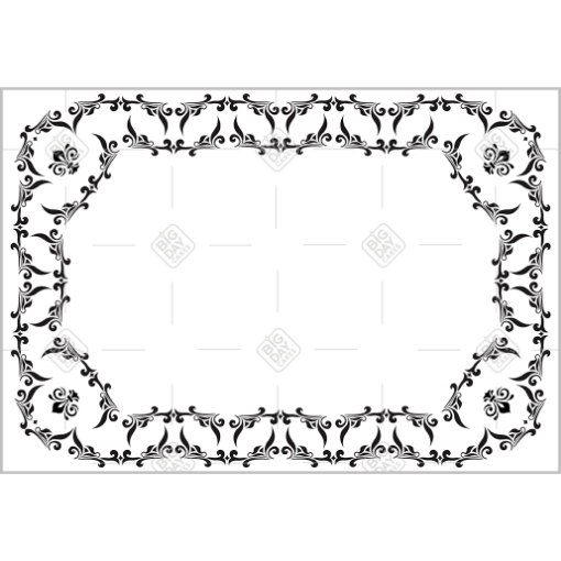 Pretty white and black border design frame - landscape