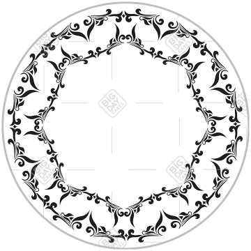 Pretty white and black design frame - round
