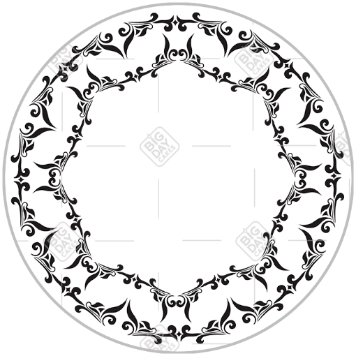 Pretty white and black design frame - round