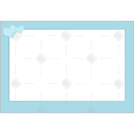 Simple blue hearts frame - landscape