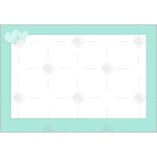 Simple green hearts top frame - landscape