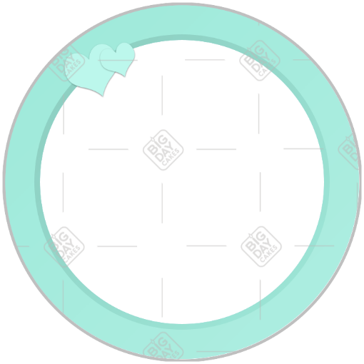 Simple green hearts top frame - round