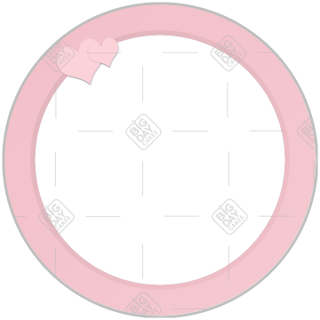 Simple pink hearts top frame - round