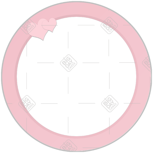 Simple pink hearts top frame - round