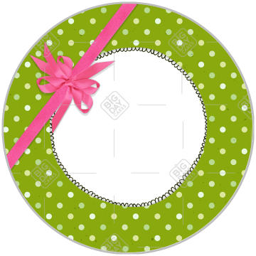 Spotty green frame - round