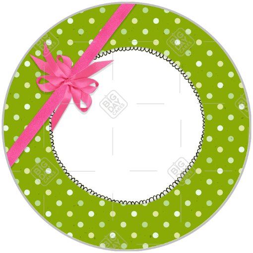 Spotty green frame - round