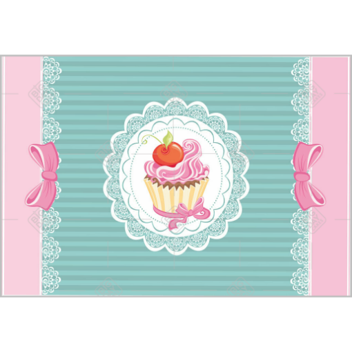 Vintage style topper - cupcake - landscape