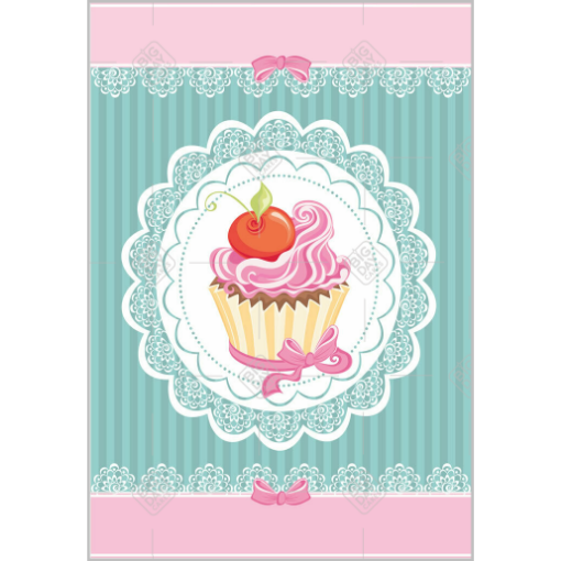 Vintage style topper - cupcake - portrait
