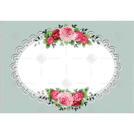 Vintage style with roses frame - landscape