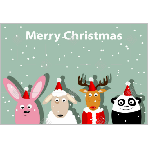 Christmas animals topper - landscape