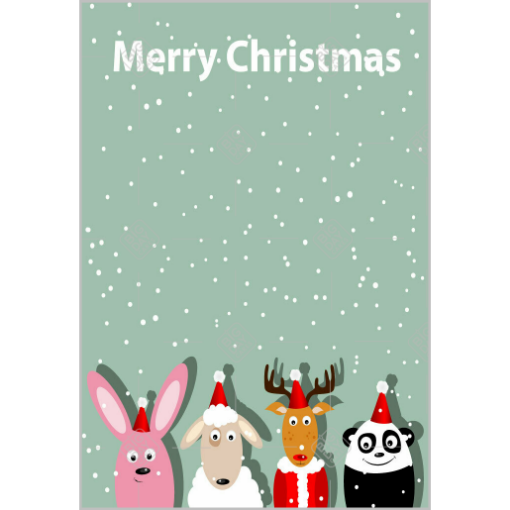 Christmas animals topper - portrait
