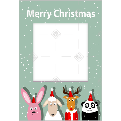Christmas animals frame - portrait