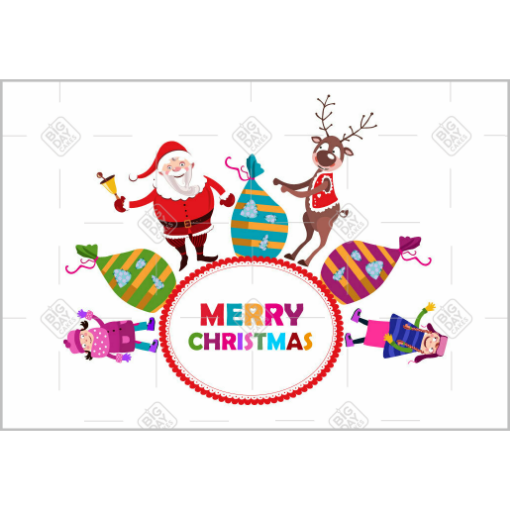 Santa and his sack topper - landscape
