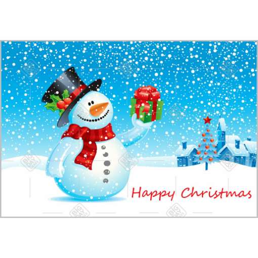 Snowman blue topper - landscape