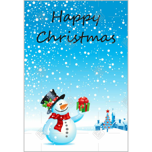 Snowman blue topper - portrait