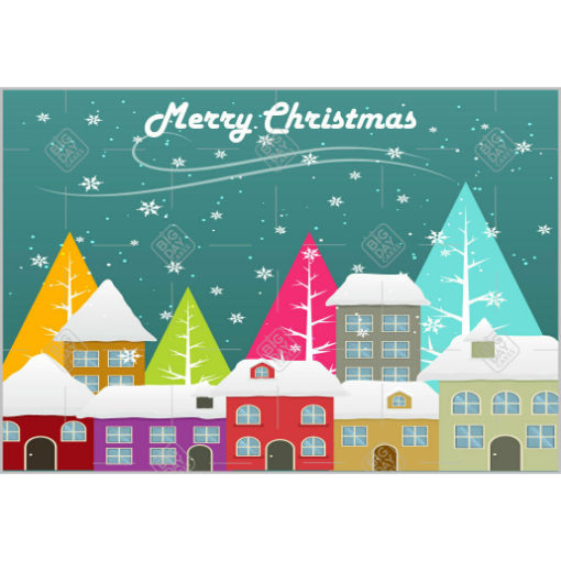 Snowy houses topper - landscape