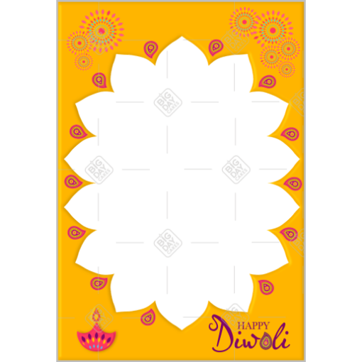 Diwali gold frame - portrait