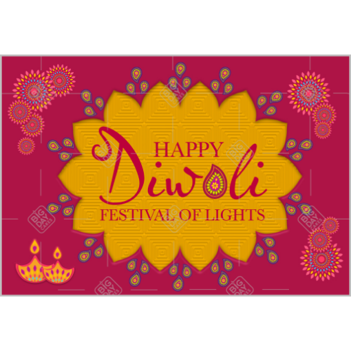 Diwali pink topper - landscape