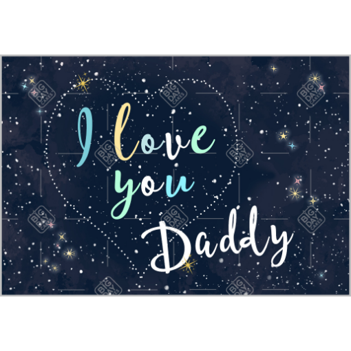 I love you Daddy blue topper - landscape
