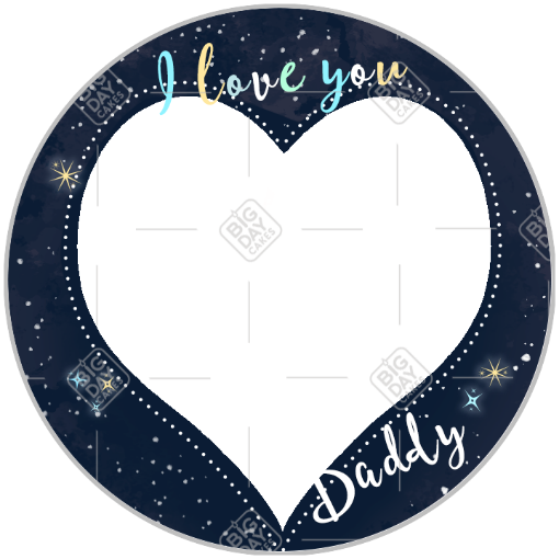 I love you Daddy blue frame - round