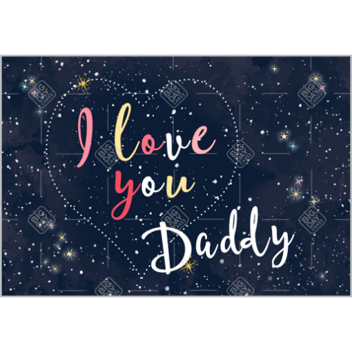 I love you Daddy pink topper - landscape