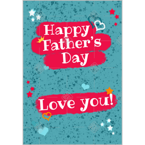 Fathers Day love you blue topper - portrait