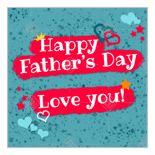 Fathers Day love you blue topper - square