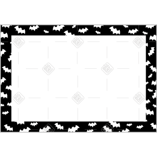 Halloween bats black frame - landscape