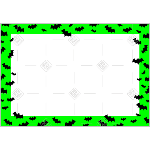 Halloween bats green frame - landscape