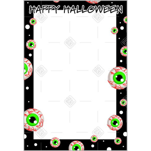 Happy Halloween Eyeballs frame - portrait
