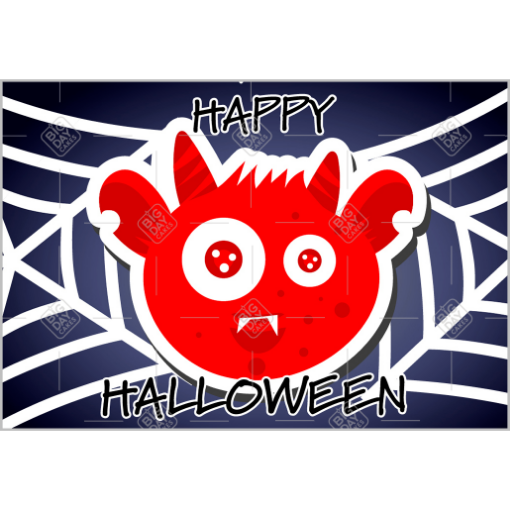 Happy Halloween Monster topper - landscape