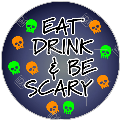 Be Scary skulls topper - round