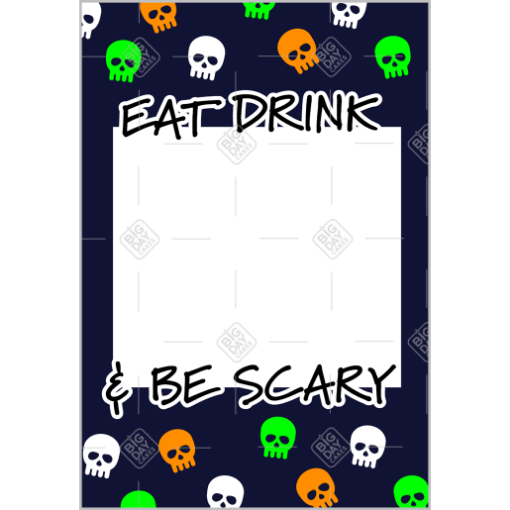 Be Scary skulls frame - portrait