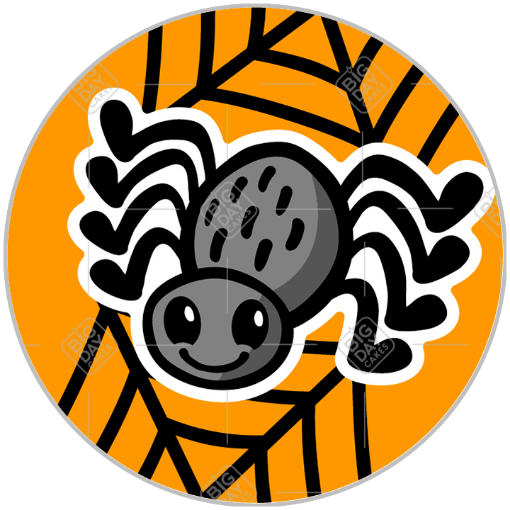 Orange spider topper - round