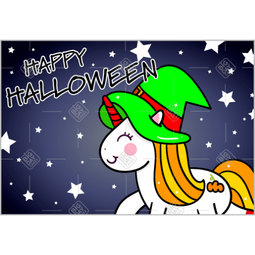 Halloween unicorn black topper - landscape
