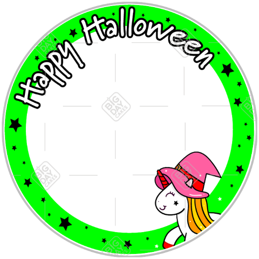Happy Halloween unicorn frame - round