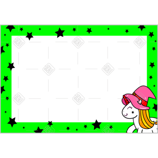 Halloween unicorn frame - landscape