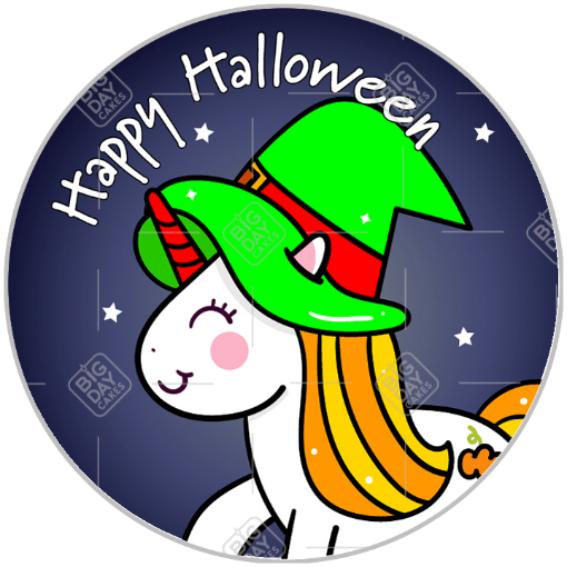 Halloween nicorn topper - round