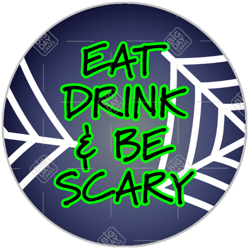 Be Scary spiderweb black topper - round