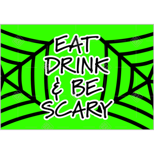 Be Scary spiderweb green topper - landscape