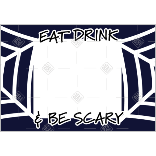 Be Scary spiderweb black frame - landscape