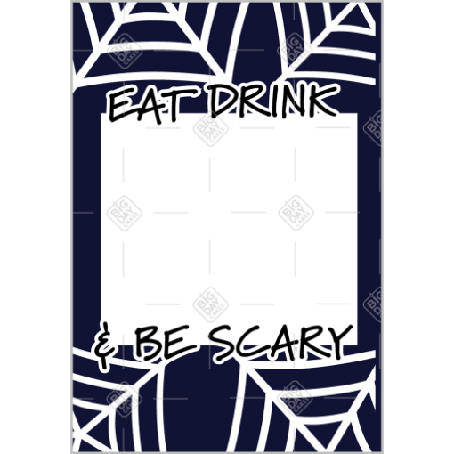 Be Scary spiderweb black frame - portrait