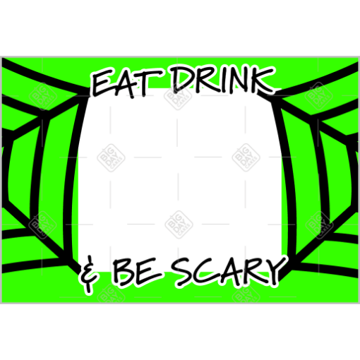 Be Scary spiderweb green frame - landscape